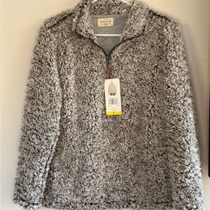 Weatherproof Vintage Sherpa Fleece Quarter Zip Pullover Brown Size S NWT